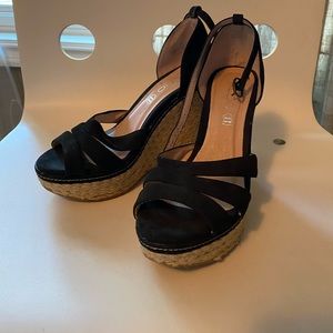 Aldo Black Espadrille Wedges